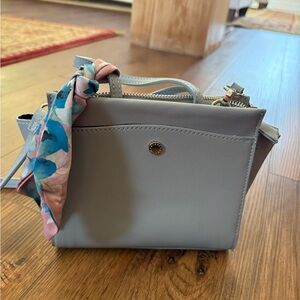 Blue Steve Madden Crossbody Handbag with Floral Scarf